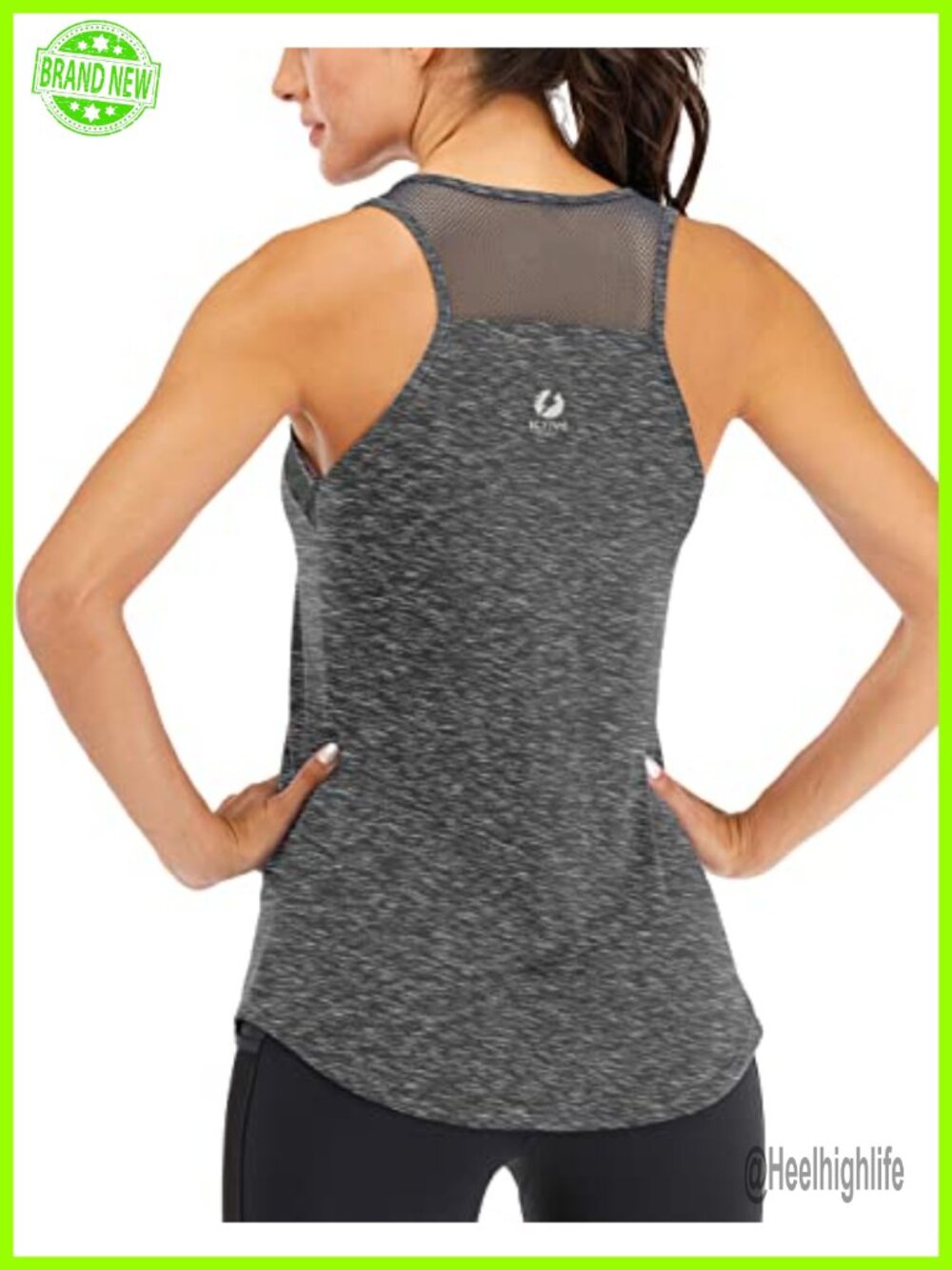 Women's Mesh Racerback Tank Top Backless Scoop Neck Athletic Shirt